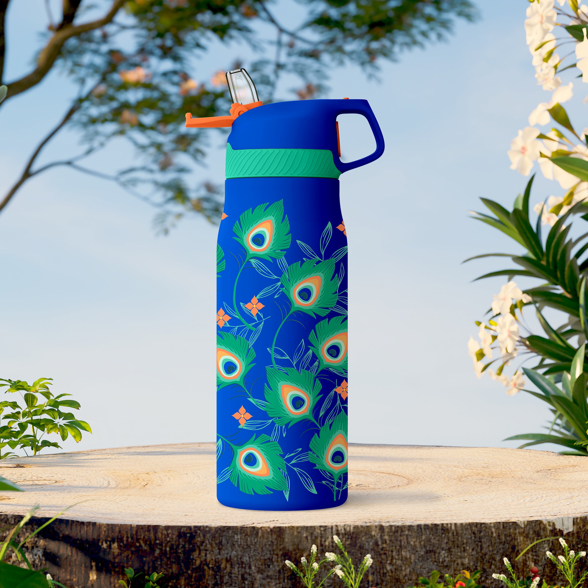 Pacific Peacock Allover 24 oz Water Bottle